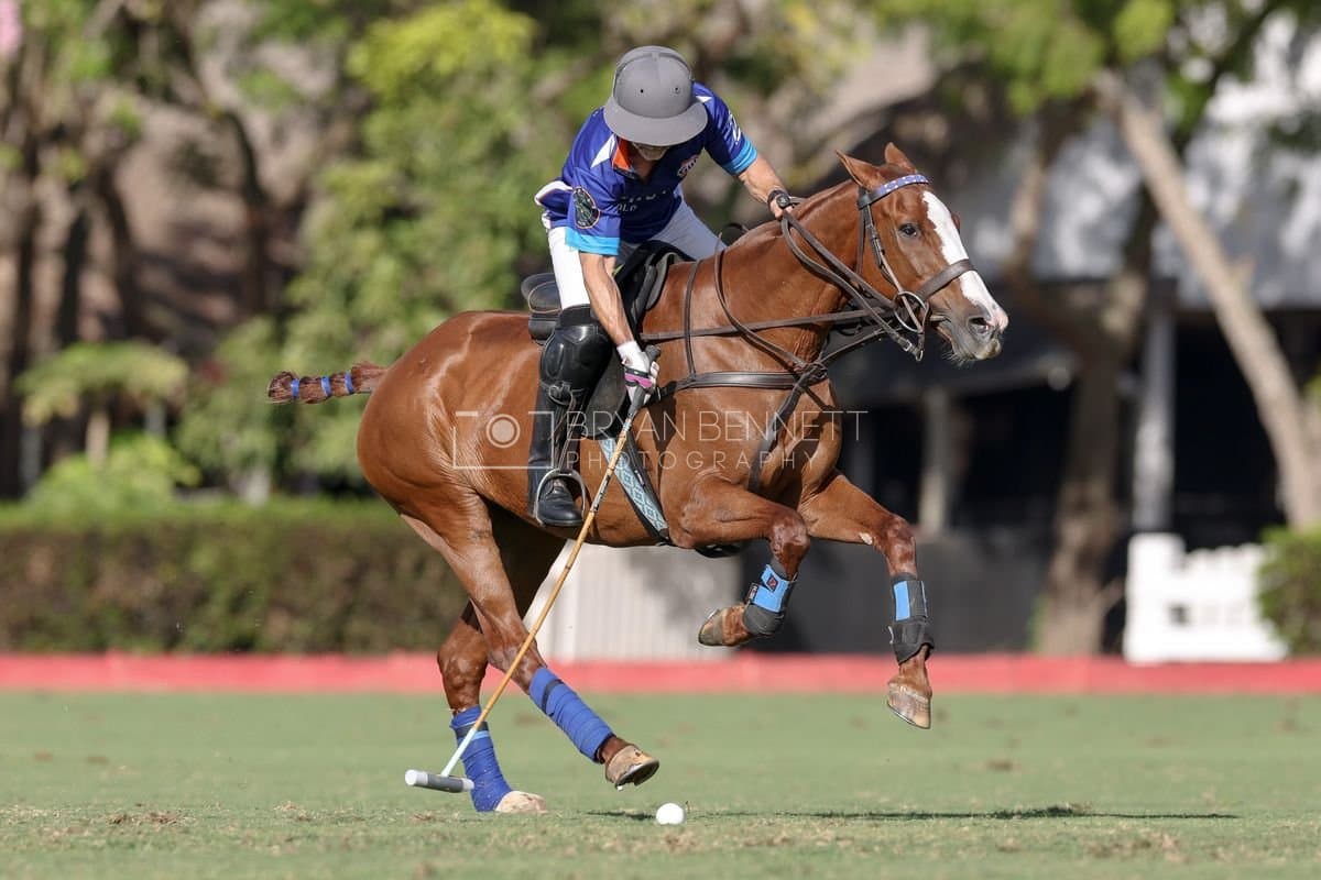 La Romanza 3J and La Espada Gulf play polo during the Copa Britanica at Casa de Campo Polo Club in La Romana, Dominican Republic on March 6, 2026. (Photos by Bryan Bennett)