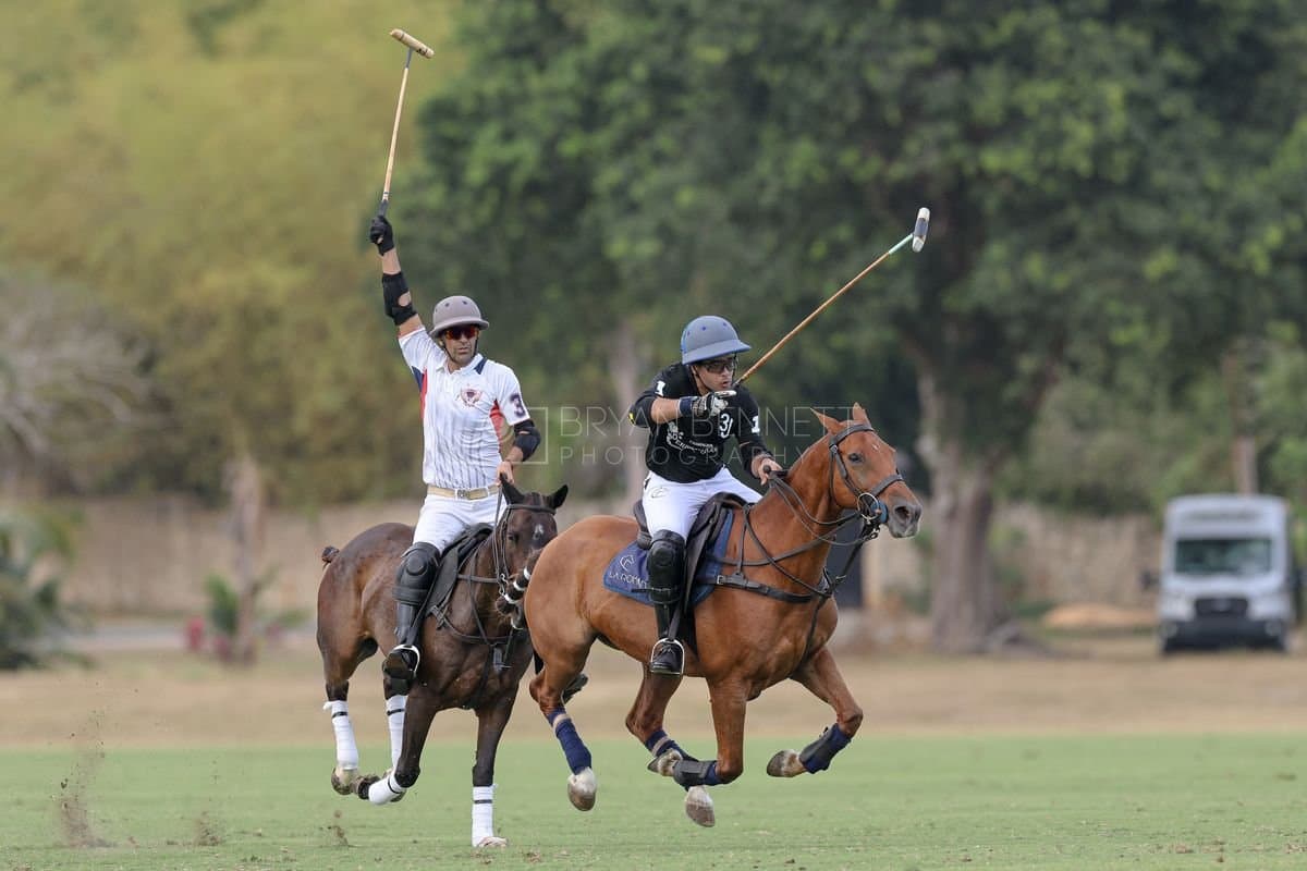 Lechuza Caracas and La Romanza 3J play polo during the Copa Britanica at Casa de Campo in La Romana, La Romana, Dominican Republic on March 1, 2026. (Photos by Bryan Bennett)