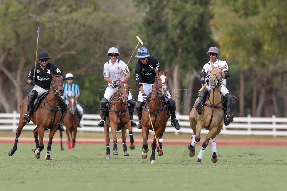 Lechuza Caracas and La Romanza 3J play polo during the Copa Britanica at Casa de Campo in La Romana, La Romana, Dominican Republic on March 1, 2026. (Photos by Bryan Bennett)