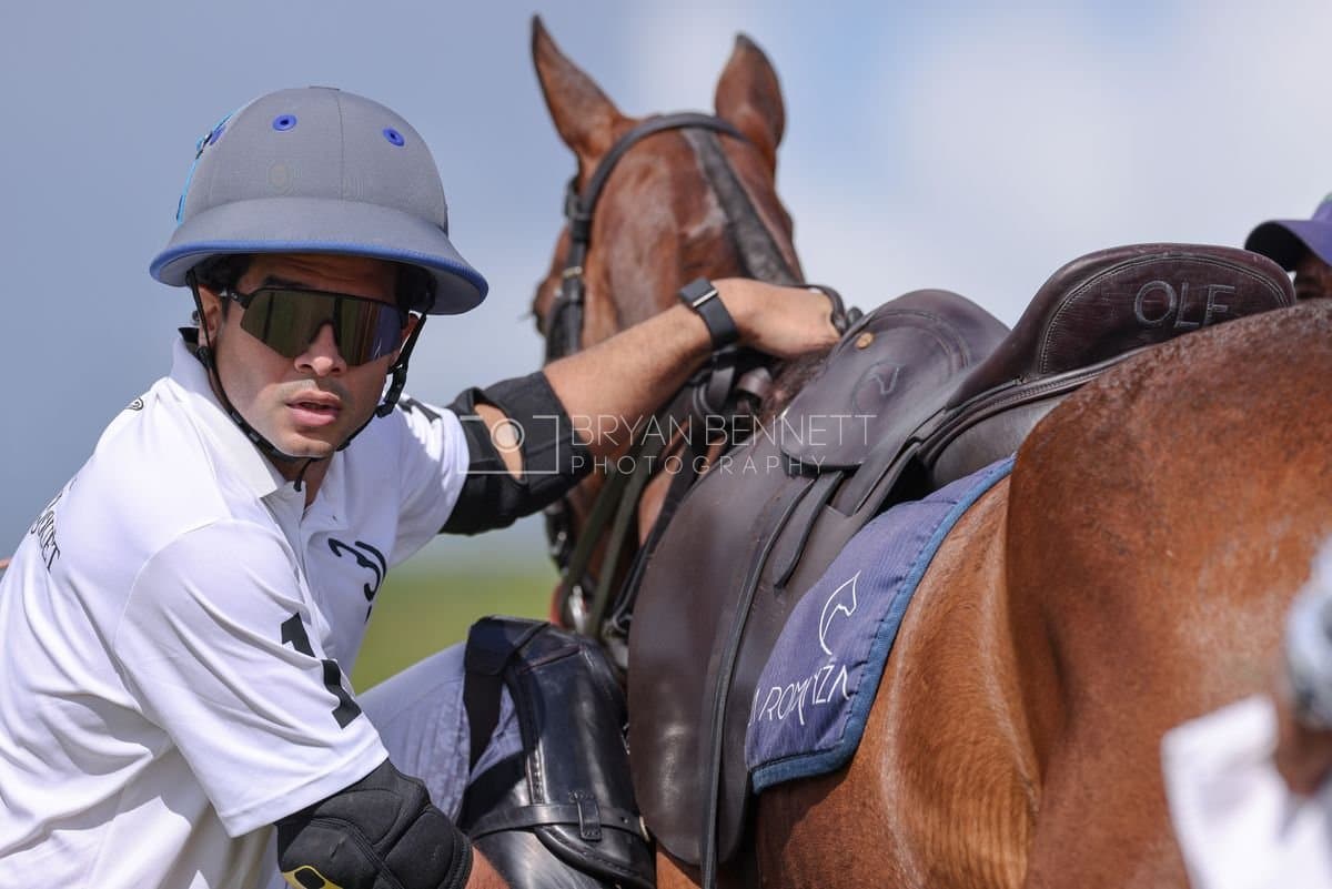 La Romanza 3J and La Espada Gulf play polo during the Copa Britanica at Casa de Campo Polo Club in La Romana, Dominican Republic on March 6, 2026. (Photos by Bryan Bennett)