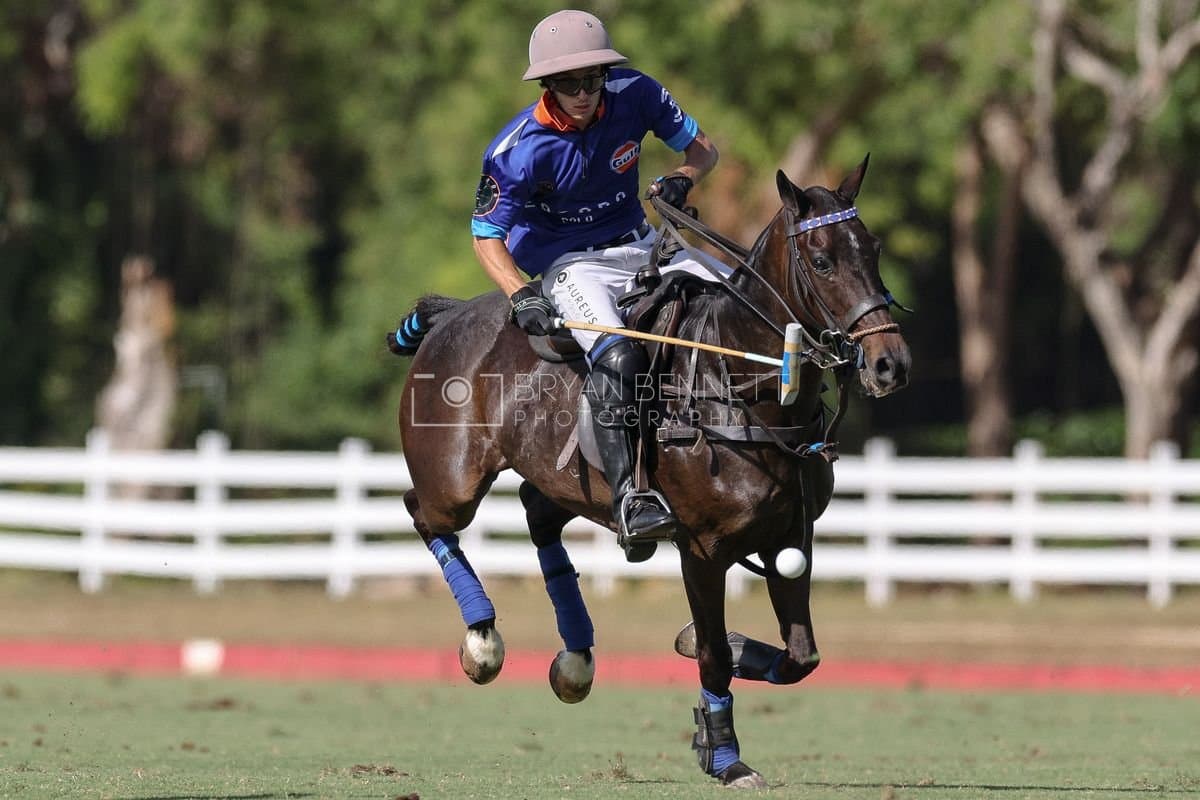 La Romanza 3J and La Espada Gulf play polo during the Copa Britanica at Casa de Campo Polo Club in La Romana, Dominican Republic on March 6, 2026. (Photos by Bryan Bennett)