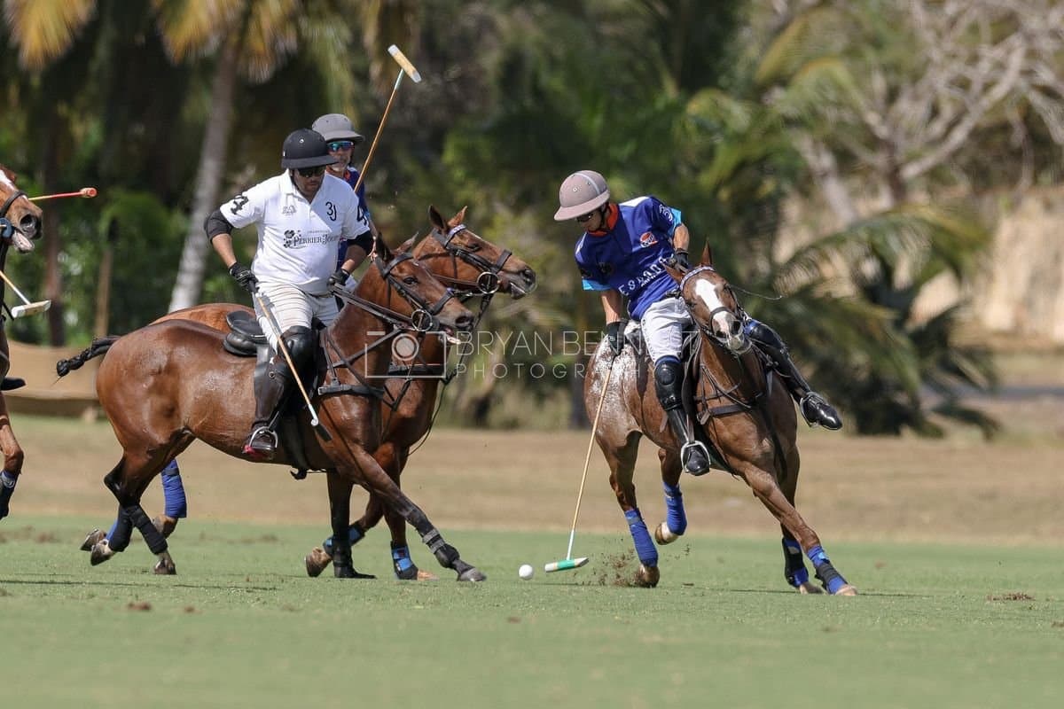 La Romanza 3J and La Espada Gulf play polo during the Copa Britanica at Casa de Campo Polo Club in La Romana, Dominican Republic on March 6, 2026. (Photos by Bryan Bennett)