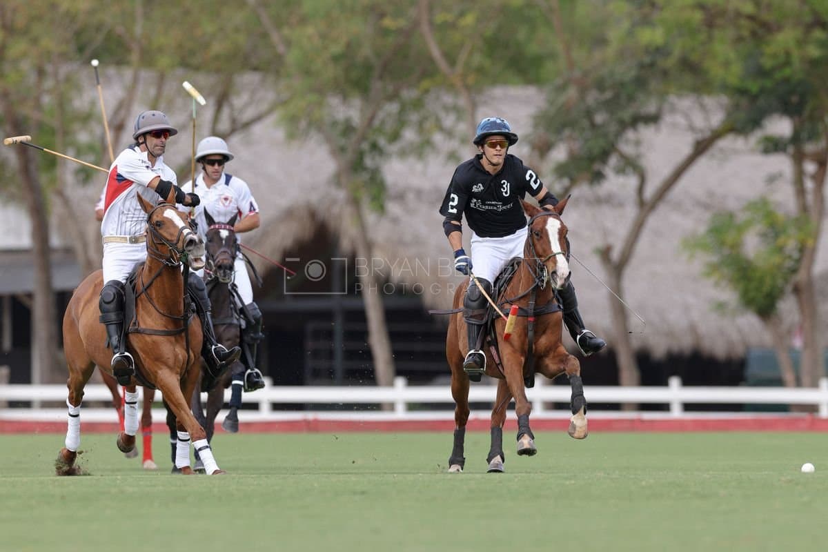 Lechuza Caracas and La Romanza 3J play polo during the Copa Britanica at Casa de Campo in La Romana, La Romana, Dominican Republic on March 1, 2026. (Photos by Bryan Bennett)