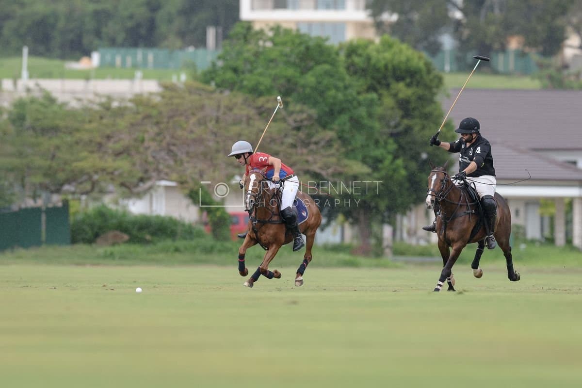 Casa de Campo and La Romanza 3J play polo during the Casa de Campo Challenge at Casa de Campo in La Romana, Dominican Republic on April 4, 2025. (Photo by Bryan Bennett)