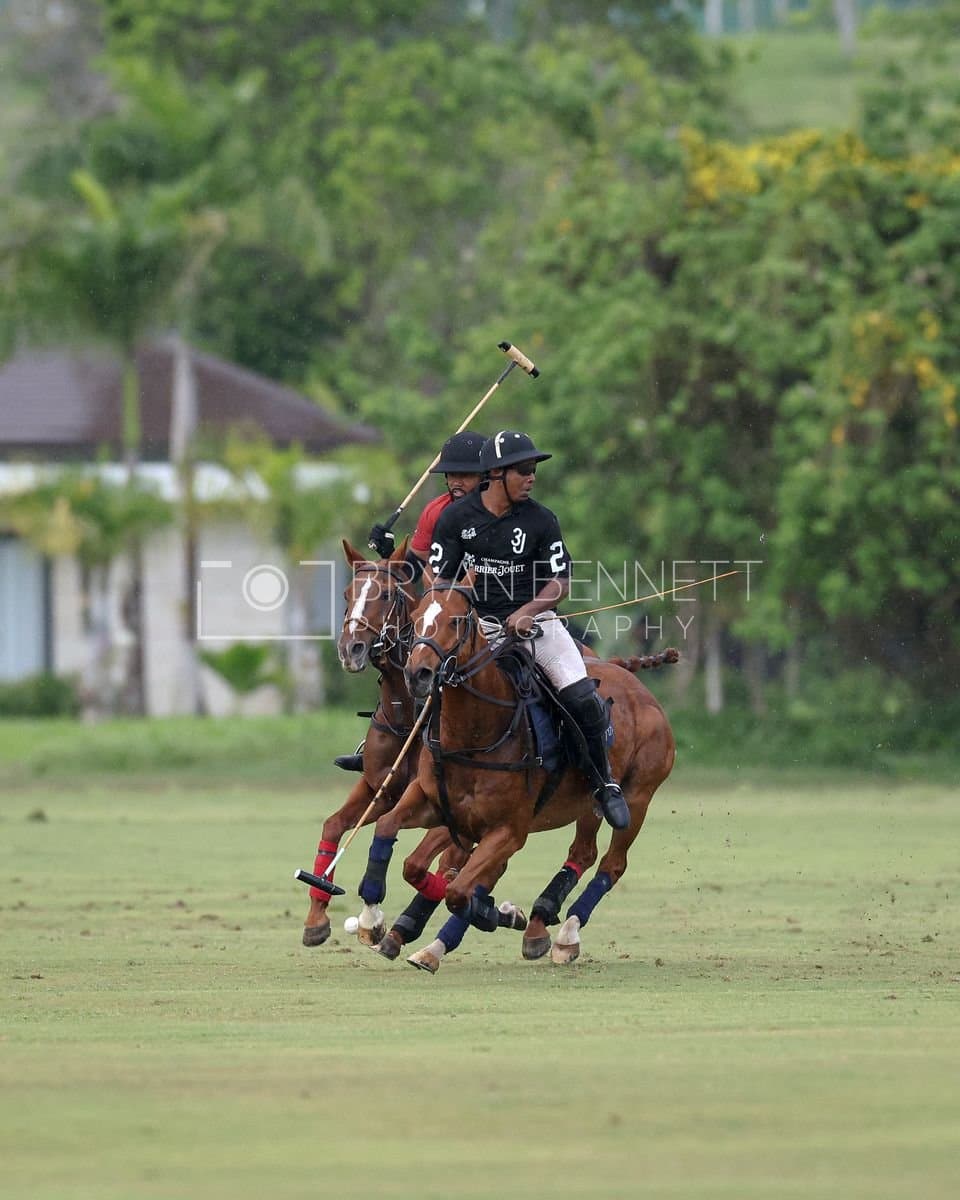 Casa de Campo and La Romanza 3J play polo during the Casa de Campo Challenge at Casa de Campo in La Romana, Dominican Republic on April 4, 2025. (Photo by Bryan Bennett)
