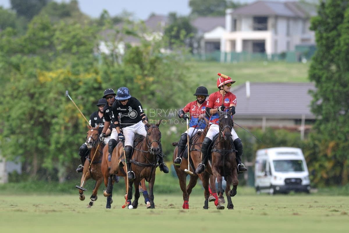 Casa de Campo and La Romanza 3J play polo during the Casa de Campo Challenge at Casa de Campo in La Romana, Dominican Republic on April 4, 2025. (Photo by Bryan Bennett)