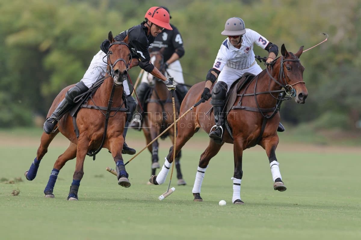 Lechuza Caracas and La Romanza 3J play polo during the Copa Britanica at Casa de Campo in La Romana, La Romana, Dominican Republic on March 1, 2026. (Photos by Bryan Bennett)