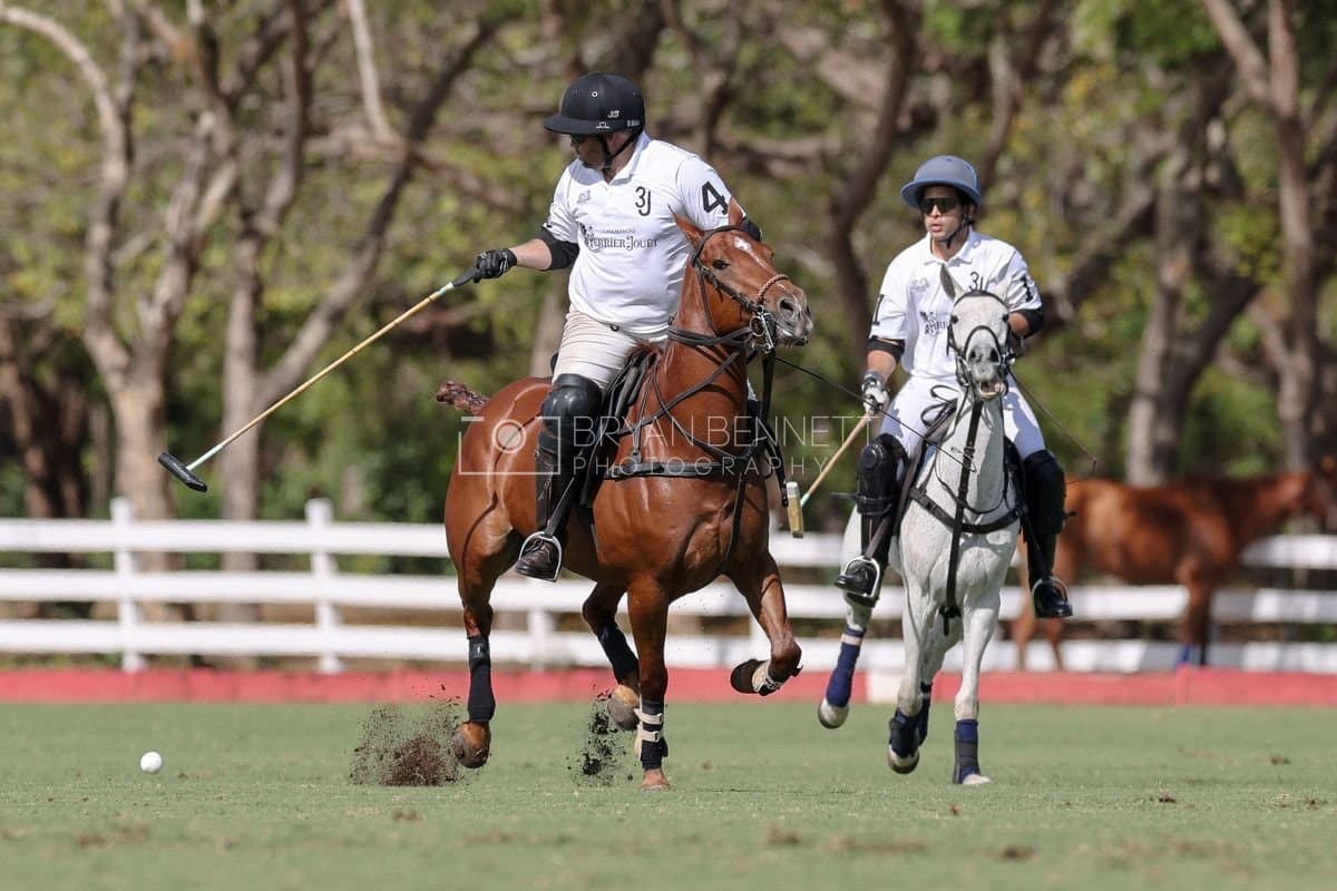 La Romanza 3J and La Espada Gulf play polo during the Copa Britanica at Casa de Campo Polo Club in La Romana, Dominican Republic on March 6, 2026. (Photos by Bryan Bennett)