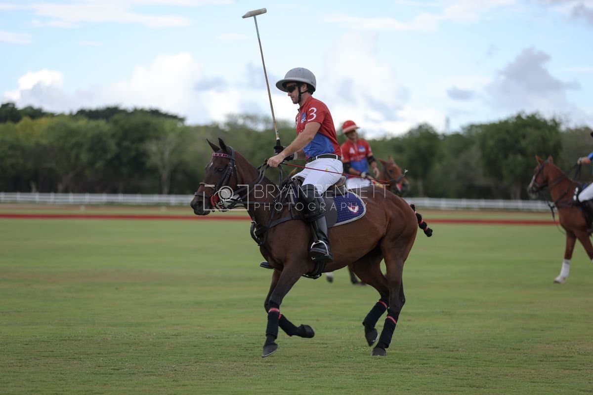 Casa de Campo and La Romanza 3J play polo during the Casa de Campo Challenge at Casa de Campo in La Romana, Dominican Republic on April 4, 2025. (Photo by Bryan Bennett)