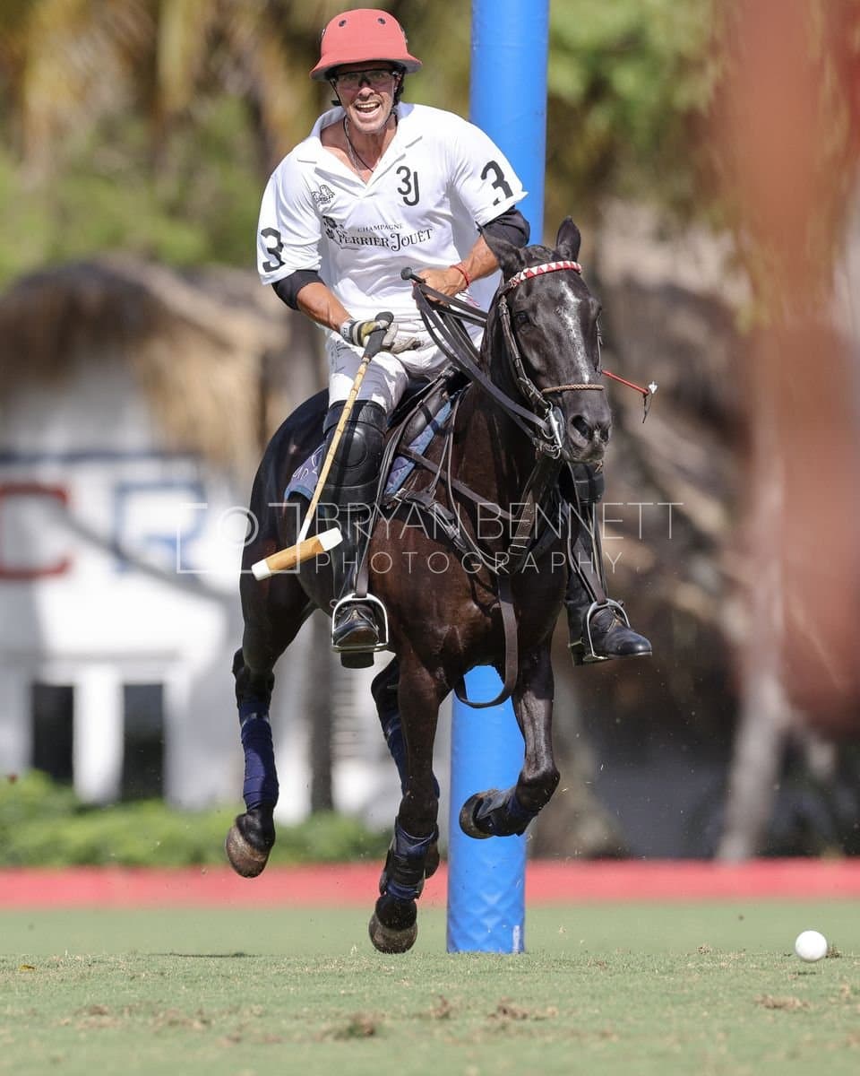 La Romanza 3J and La Espada Gulf play polo during the Copa Britanica at Casa de Campo Polo Club in La Romana, Dominican Republic on March 6, 2026. (Photos by Bryan Bennett)