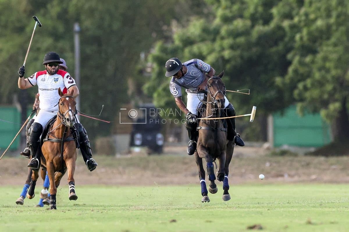 La Suiza and La Carbuccia play polo at Casa de Campo in La Romana, Dominican Republic on August 8, 2026. (Photos by Bryan Bennett)