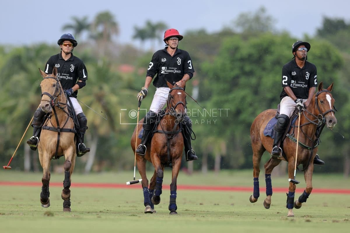 Casa de Campo and La Romanza 3J play polo during the Casa de Campo Challenge at Casa de Campo in La Romana, Dominican Republic on April 4, 2025. (Photo by Bryan Bennett)