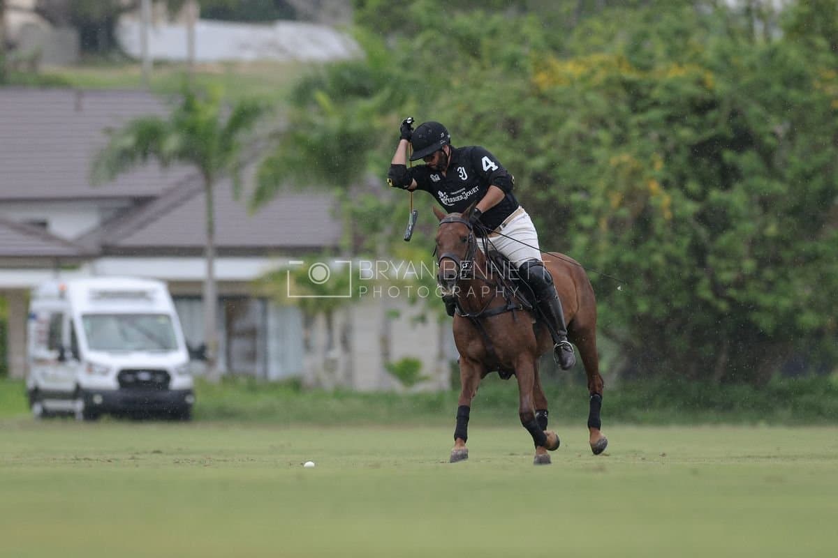 Casa de Campo and La Romanza 3J play polo during the Casa de Campo Challenge at Casa de Campo in La Romana, Dominican Republic on April 4, 2025. (Photo by Bryan Bennett)