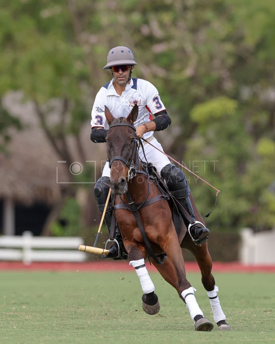 Lechuza Caracas and La Romanza 3J play polo during the Copa Britanica at Casa de Campo in La Romana, La Romana, Dominican Republic on March 1, 2026. (Photos by Bryan Bennett)