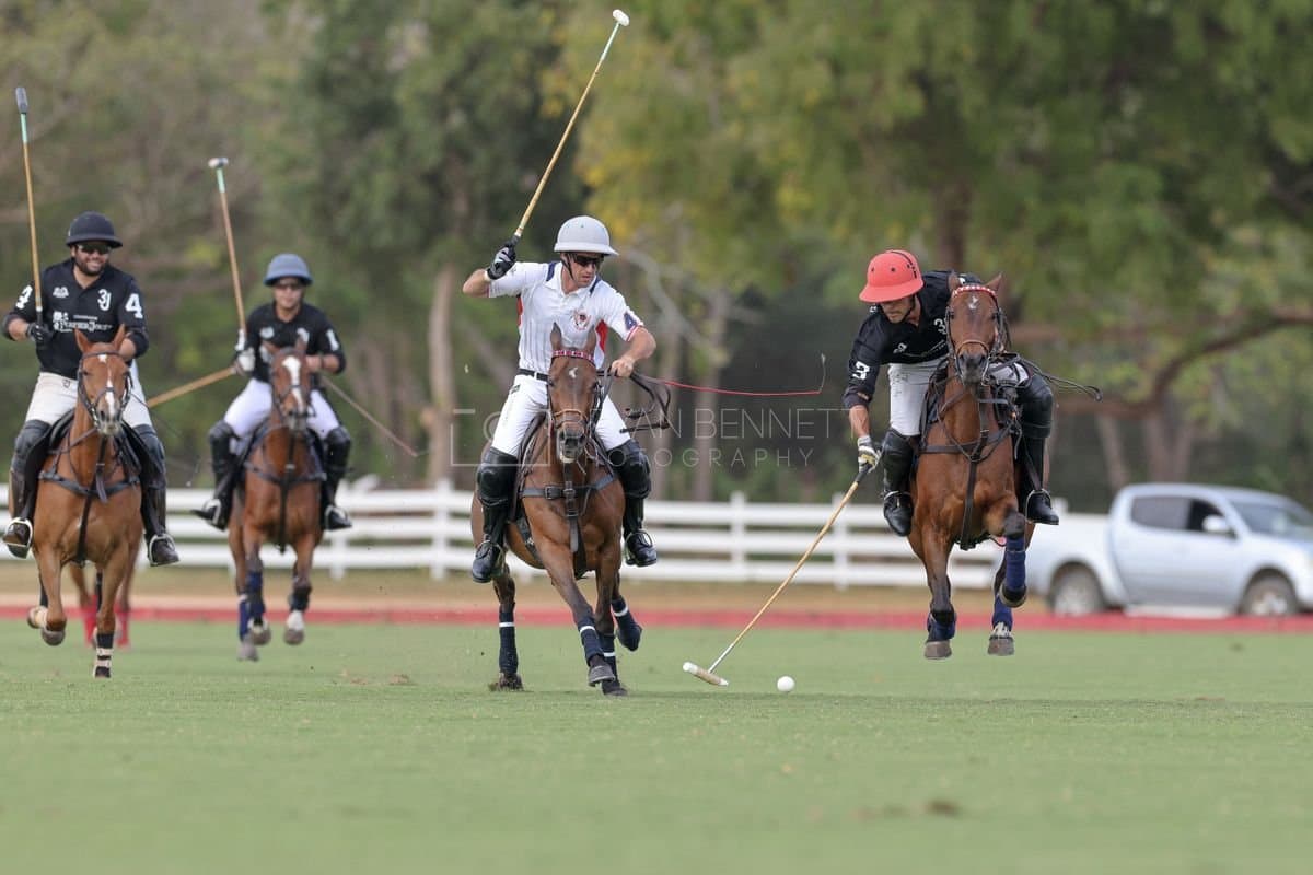 Lechuza Caracas and La Romanza 3J play polo during the Copa Britanica at Casa de Campo in La Romana, La Romana, Dominican Republic on March 1, 2026. (Photos by Bryan Bennett)