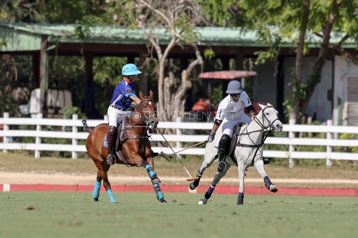 La Romanza 3J and La Espada Gulf play polo during the Copa Britanica at Casa de Campo Polo Club in La Romana, Dominican Republic on March 6, 2026. (Photos by Bryan Bennett)