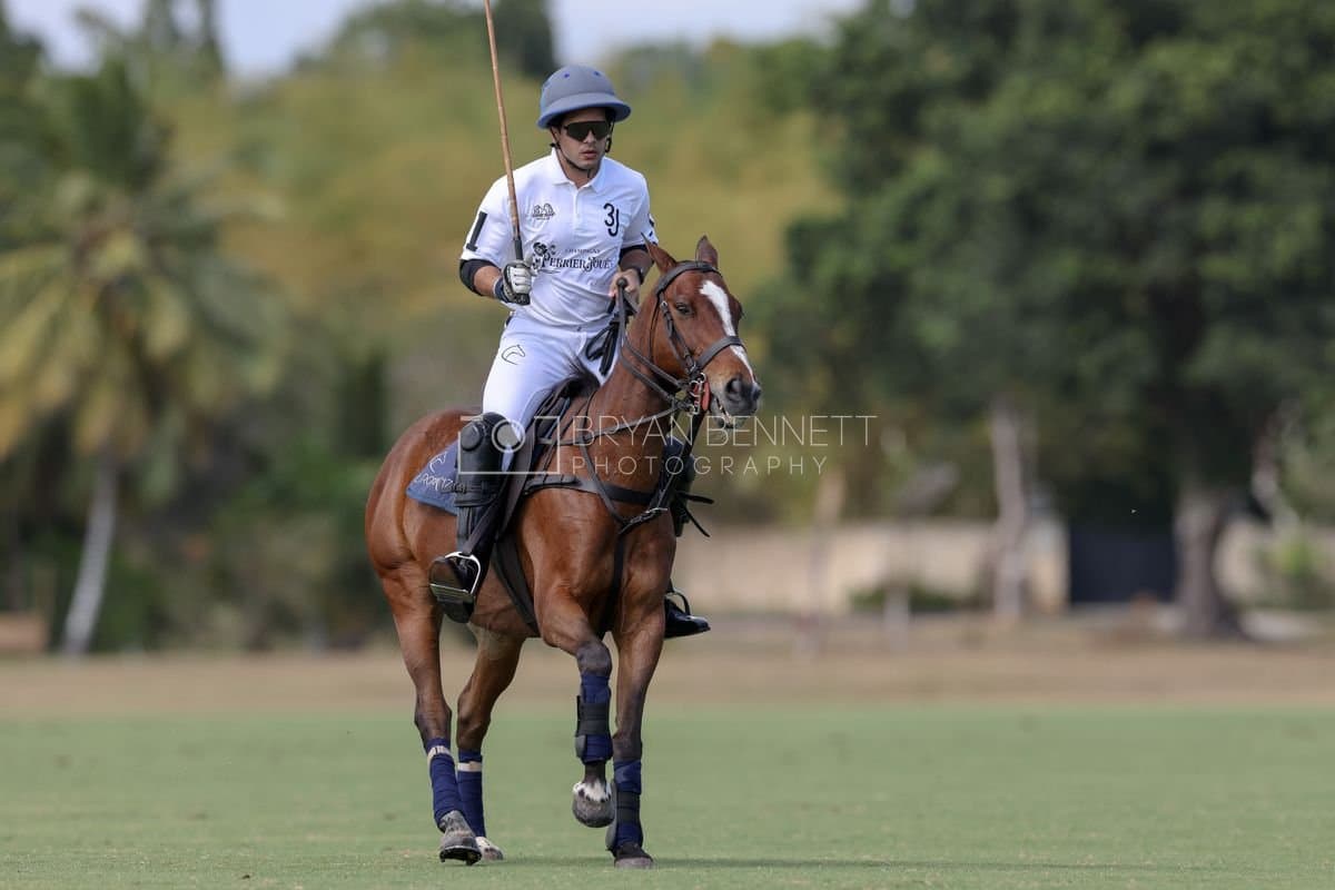 La Romanza 3J and La Espada Gulf play polo during the Copa Britanica at Casa de Campo Polo Club in La Romana, Dominican Republic on March 6, 2026. (Photos by Bryan Bennett)