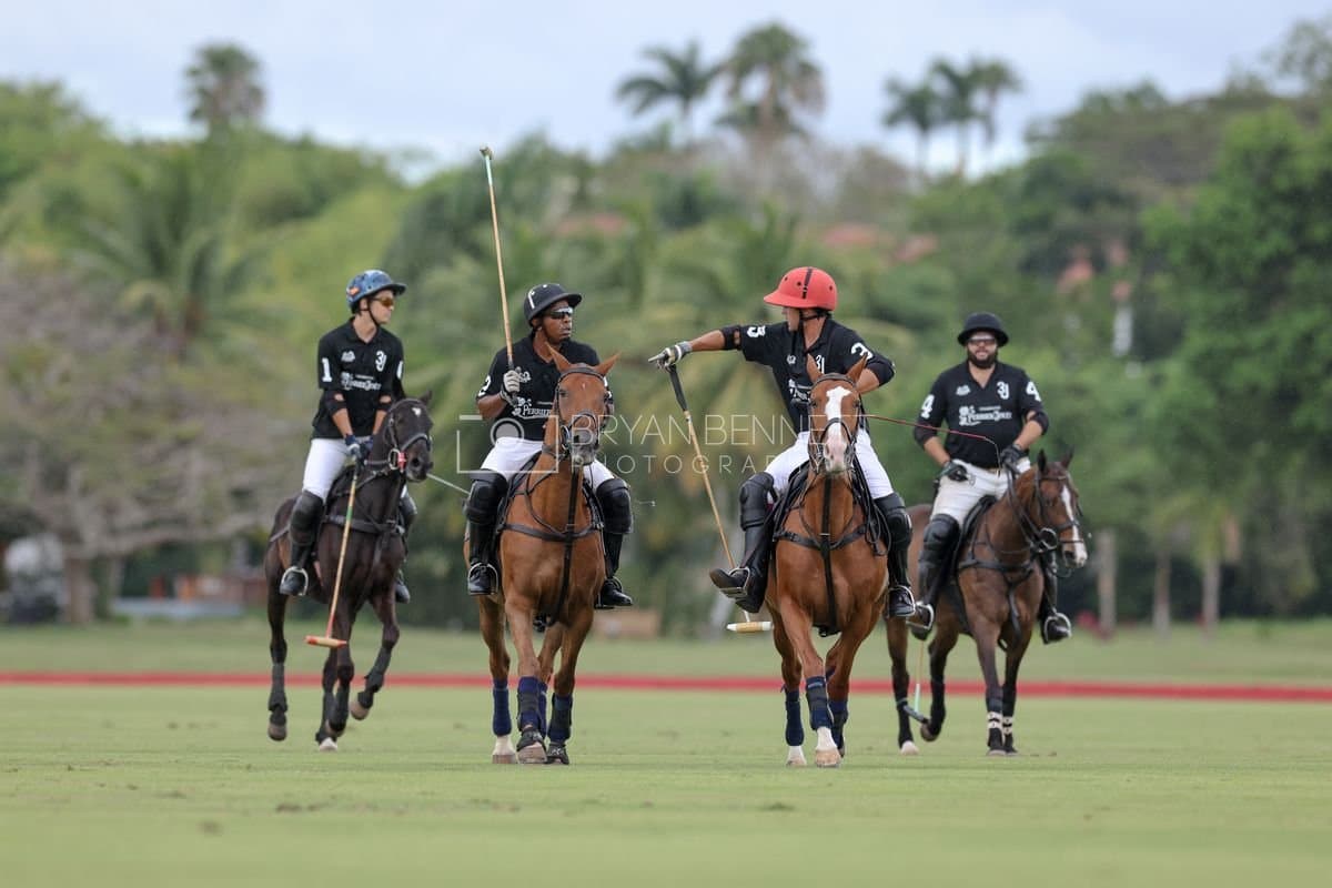Casa de Campo and La Romanza 3J play polo during the Casa de Campo Challenge at Casa de Campo in La Romana, Dominican Republic on April 4, 2025. (Photo by Bryan Bennett)