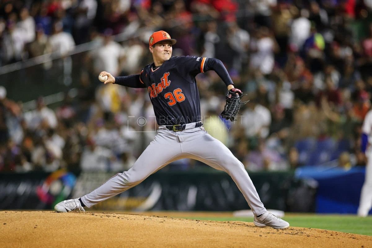SANTO DOMINGO, DOMINICAN REPUBLIC - MARCH 03: Ty Madden #36 of the Detroit Tigers pitches during an exhibition game against the Dominican Republic at Estadio Quisqueya on March 03, 2026 in Santo Domingo, Dominican Republic. (Photo by Bryan Bennett/Getty Images)
