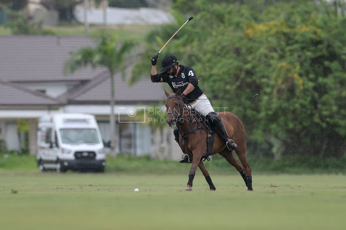 Casa de Campo and La Romanza 3J play polo during the Casa de Campo Challenge at Casa de Campo in La Romana, Dominican Republic on April 4, 2025. (Photo by Bryan Bennett)