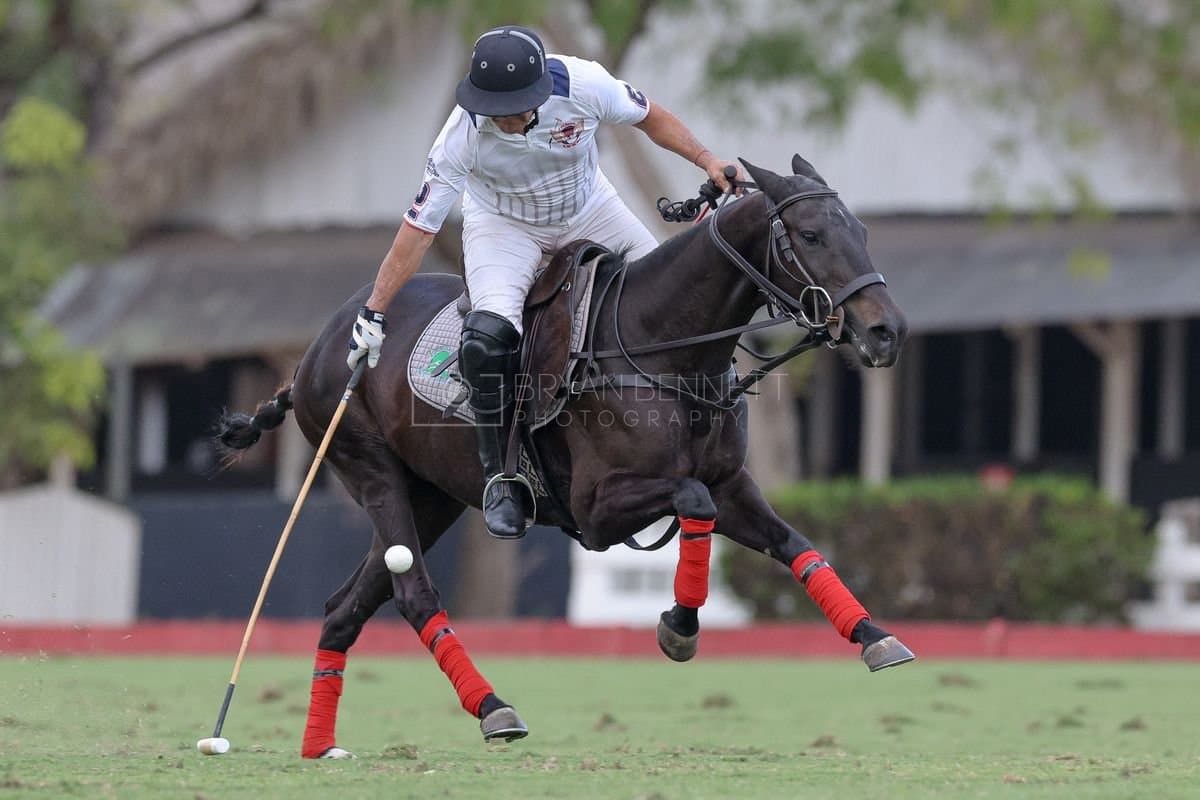 Lechuza Caracas and La Romanza 3J play polo during the Copa Britanica at Casa de Campo in La Romana, La Romana, Dominican Republic on March 1, 2026. (Photos by Bryan Bennett)