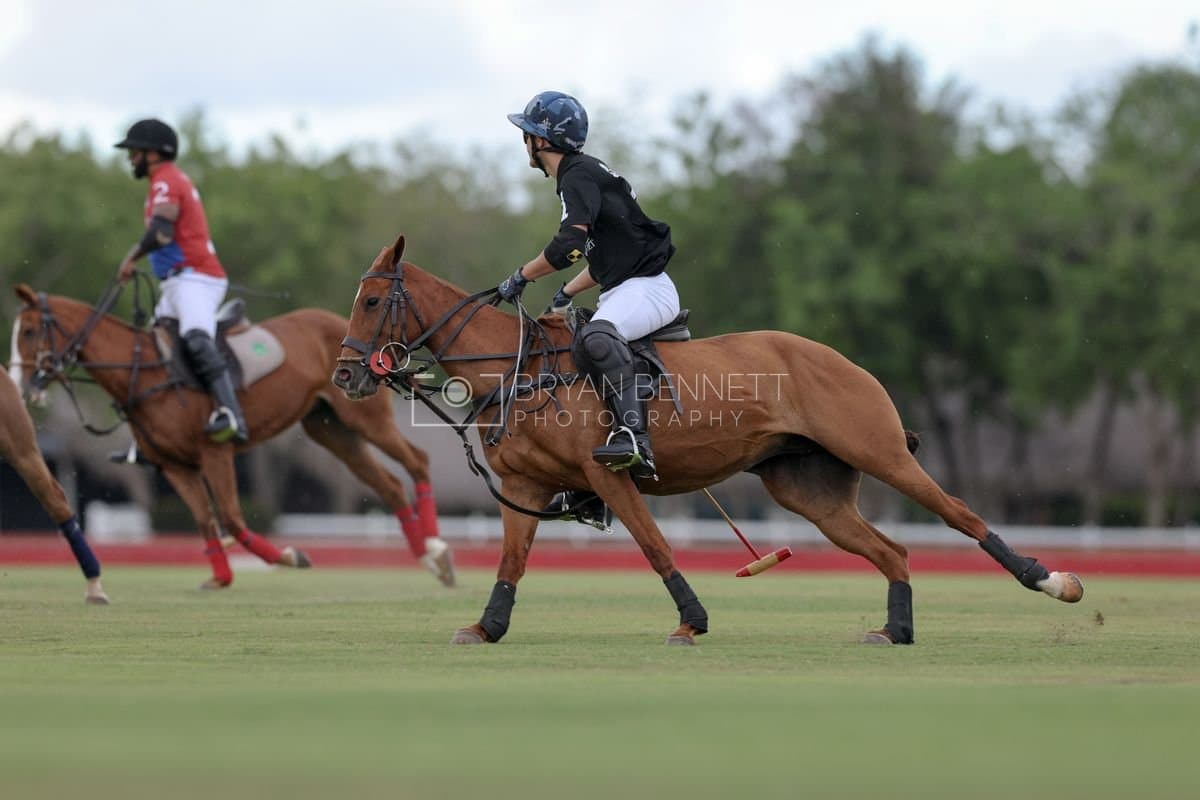 Casa de Campo and La Romanza 3J play polo during the Casa de Campo Challenge at Casa de Campo in La Romana, Dominican Republic on April 4, 2025. (Photo by Bryan Bennett)