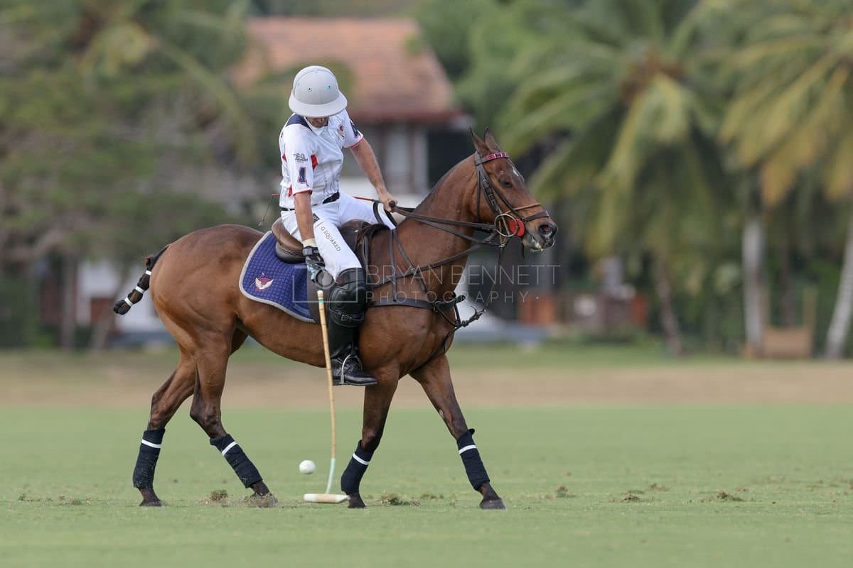 Lechuza Caracas and La Romanza 3J play polo during the Copa Britanica at Casa de Campo in La Romana, La Romana, Dominican Republic on March 1, 2026. (Photos by Bryan Bennett)