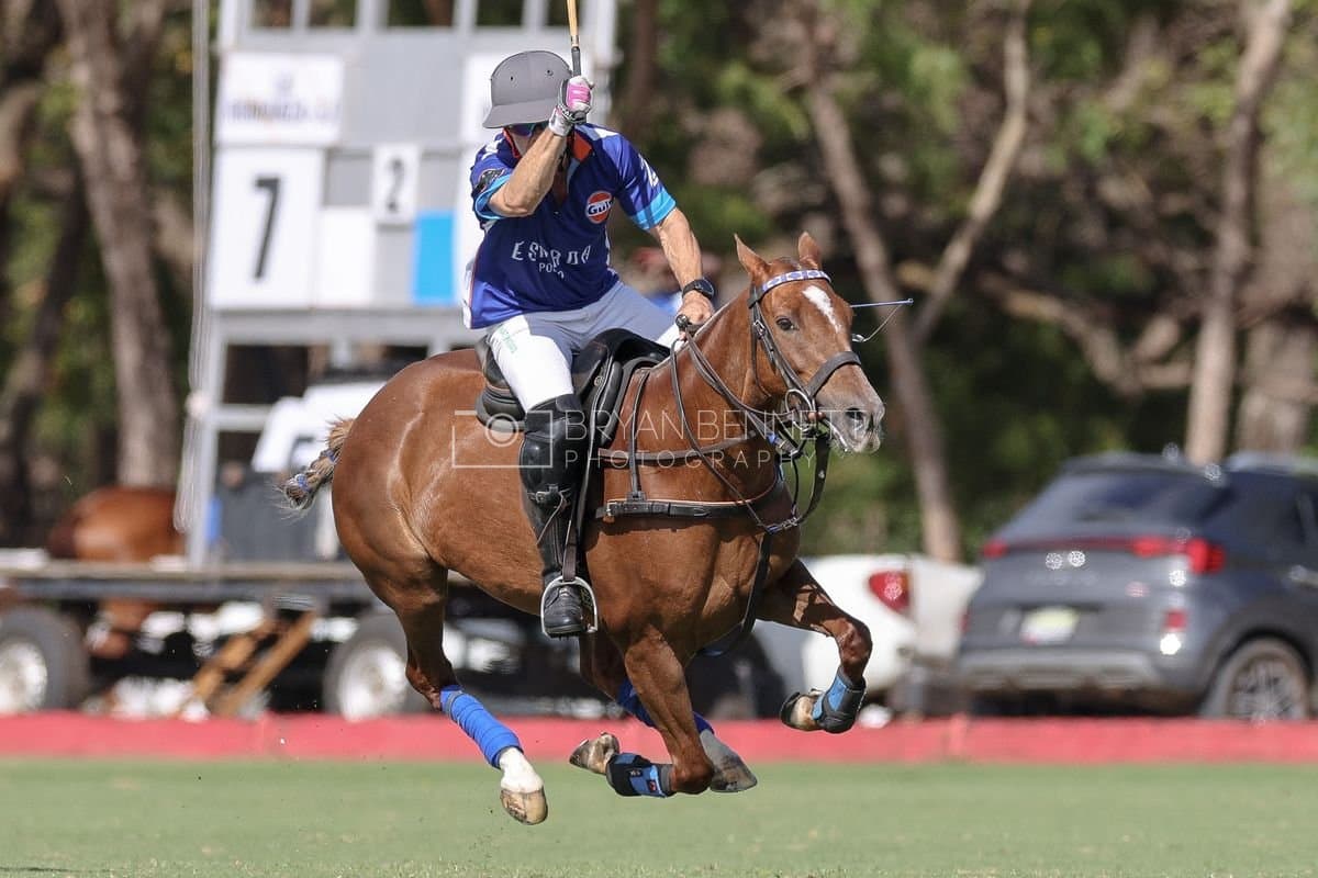 La Romanza 3J and La Espada Gulf play polo during the Copa Britanica at Casa de Campo Polo Club in La Romana, Dominican Republic on March 6, 2026. (Photos by Bryan Bennett)