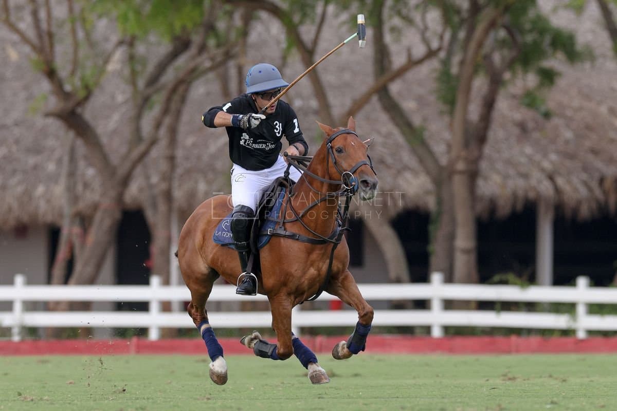 Lechuza Caracas and La Romanza 3J play polo during the Copa Britanica at Casa de Campo in La Romana, La Romana, Dominican Republic on March 1, 2026. (Photos by Bryan Bennett)