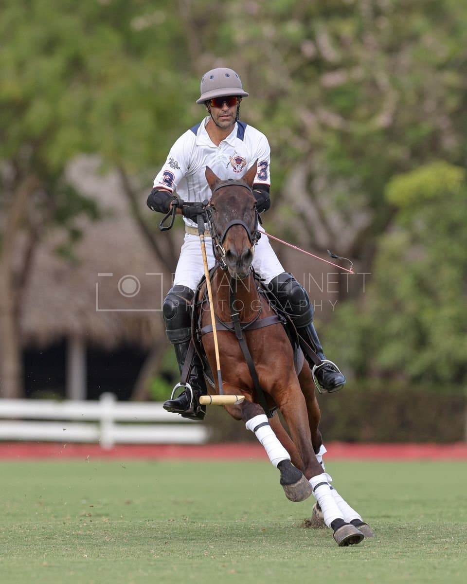 Lechuza Caracas and La Romanza 3J play polo during the Copa Britanica at Casa de Campo in La Romana, La Romana, Dominican Republic on March 1, 2026. (Photos by Bryan Bennett)