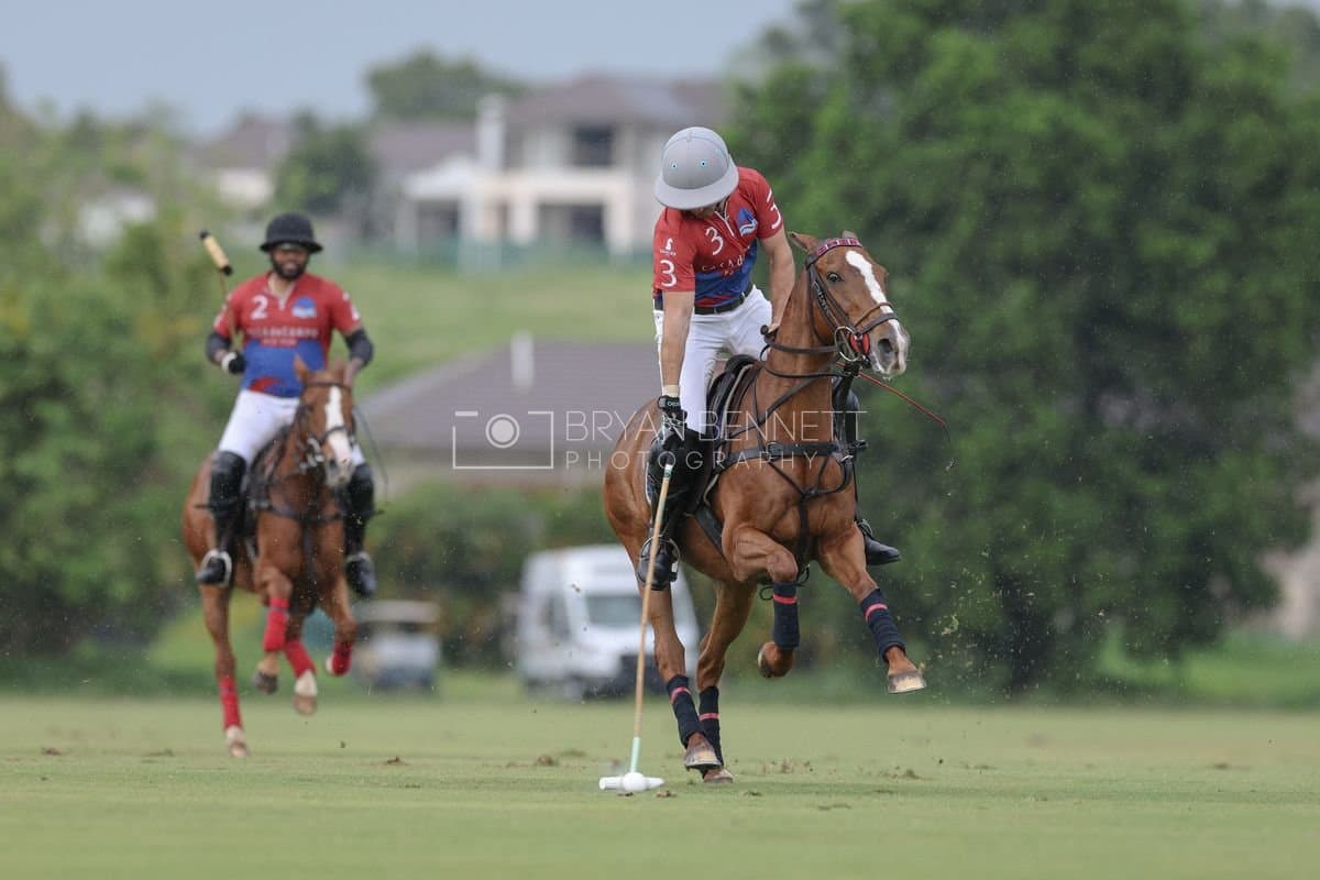 Casa de Campo and La Romanza 3J play polo during the Casa de Campo Challenge at Casa de Campo in La Romana, Dominican Republic on April 4, 2025. (Photo by Bryan Bennett)