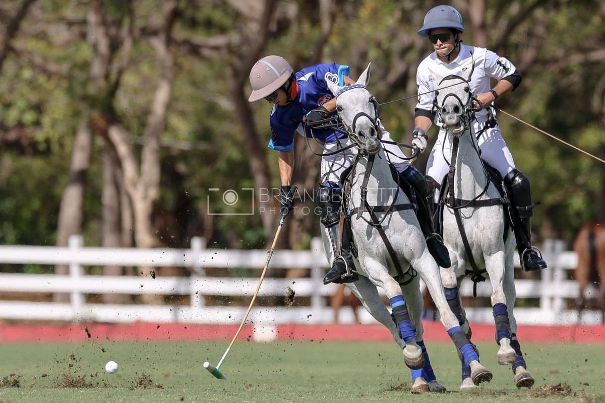 La Romanza 3J and La Espada Gulf play polo during the Copa Britanica at Casa de Campo Polo Club in La Romana, Dominican Republic on March 6, 2026. (Photos by Bryan Bennett)