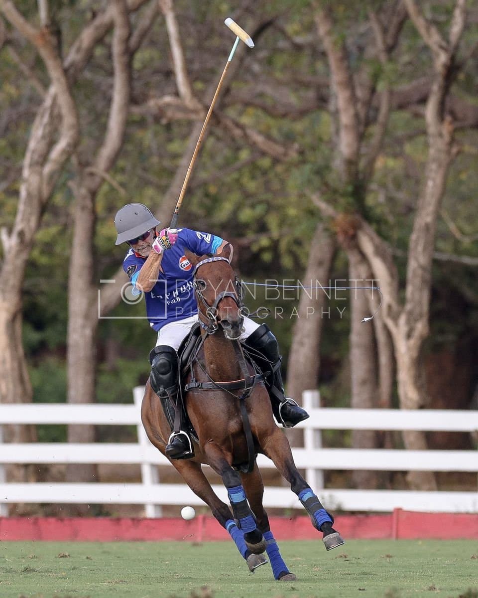 La Romanza 3J and La Espada Gulf play polo during the Copa Britanica at Casa de Campo Polo Club in La Romana, Dominican Republic on March 6, 2026. (Photos by Bryan Bennett)