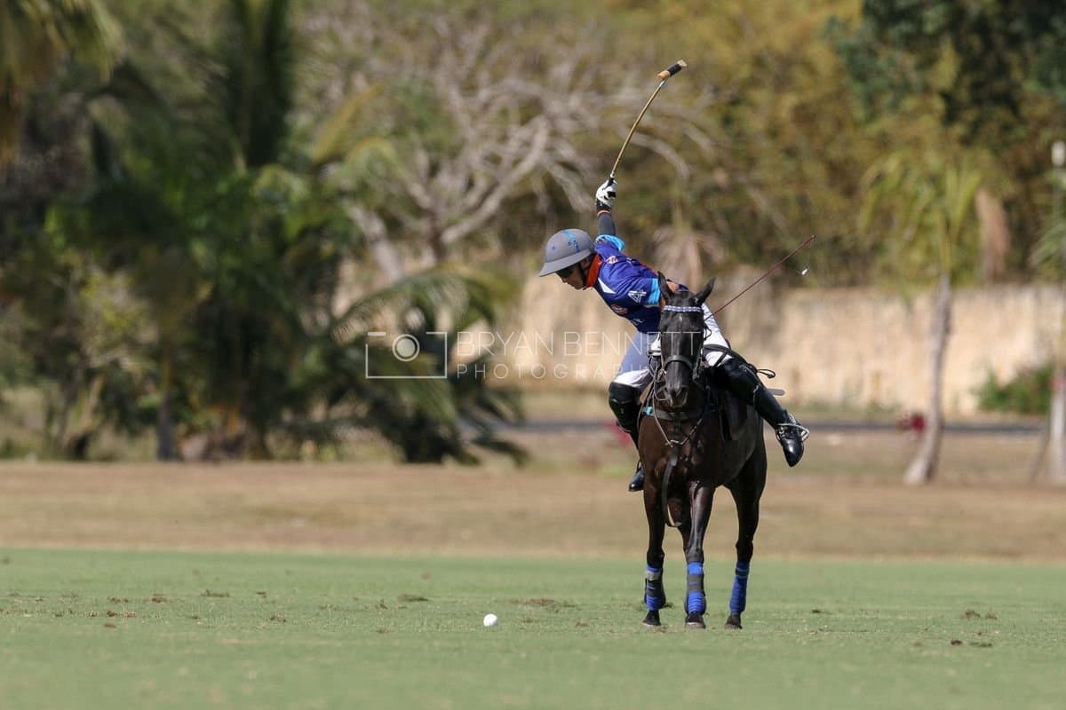 La Romanza 3J and La Espada Gulf play polo during the Copa Britanica at Casa de Campo Polo Club in La Romana, Dominican Republic on March 6, 2026. (Photos by Bryan Bennett)