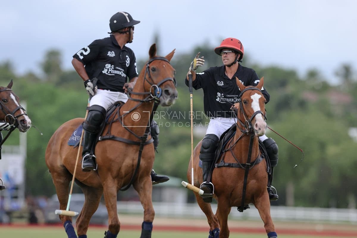 Casa de Campo and La Romanza 3J play polo during the Casa de Campo Challenge at Casa de Campo in La Romana, Dominican Republic on April 4, 2025. (Photo by Bryan Bennett)