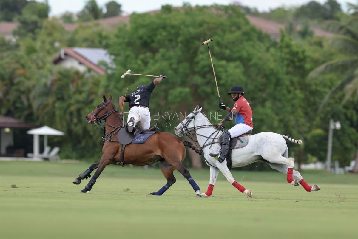 Casa de Campo and La Romanza 3J play polo during the Casa de Campo Challenge at Casa de Campo in La Romana, Dominican Republic on April 4, 2025. (Photo by Bryan Bennett)