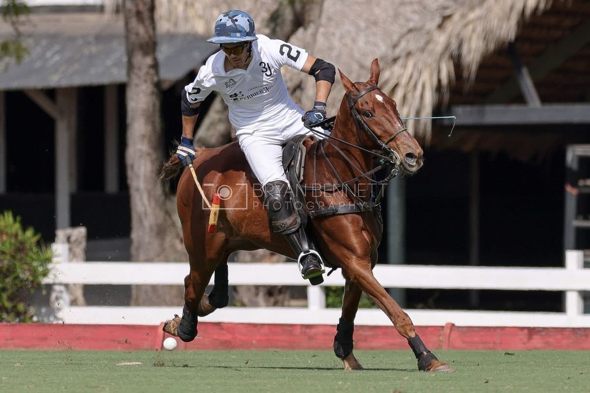 La Romanza 3J and La Espada Gulf play polo during the Copa Britanica at Casa de Campo Polo Club in La Romana, Dominican Republic on March 6, 2026. (Photos by Bryan Bennett)