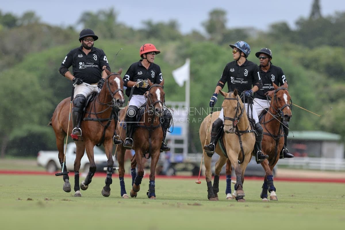 Casa de Campo and La Romanza 3J play polo during the Casa de Campo Challenge at Casa de Campo in La Romana, Dominican Republic on April 4, 2025. (Photo by Bryan Bennett)