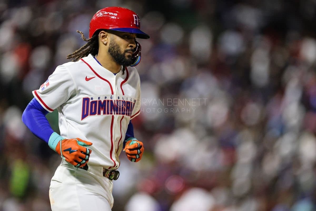 SANTO DOMINGO, DOMINICAN REPUBLIC - MARCH 03: Fernando Tatis Jr. #23 of the Dominican Republic looks on during an exhibition game against the Detroit Tigers at Estadio Quisqueya on March 03, 2026 in Santo Domingo, Dominican Republic. (Photo by Bryan Bennett/Getty Images)