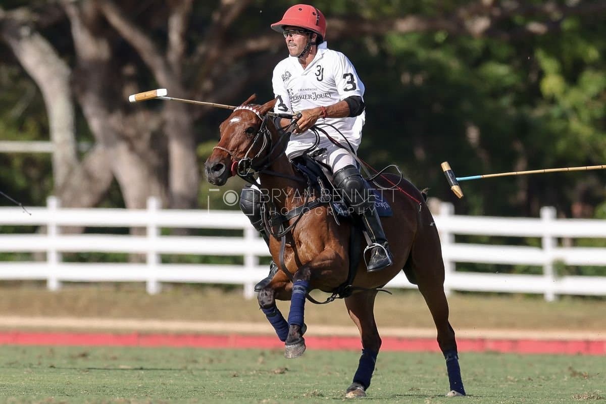La Romanza 3J and La Espada Gulf play polo during the Copa Britanica at Casa de Campo Polo Club in La Romana, Dominican Republic on March 6, 2026. (Photos by Bryan Bennett)