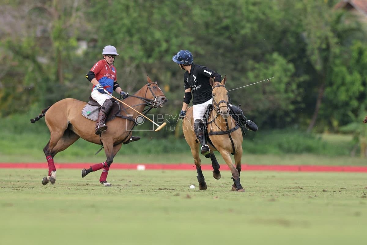 Casa de Campo and La Romanza 3J play polo during the Casa de Campo Challenge at Casa de Campo in La Romana, Dominican Republic on April 4, 2025. (Photo by Bryan Bennett)