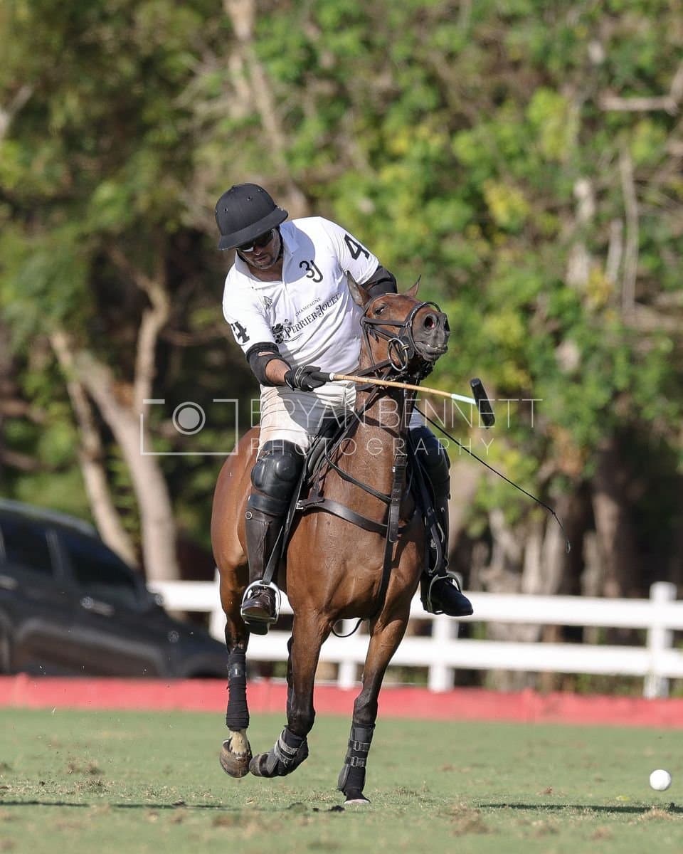 La Romanza 3J and La Espada Gulf play polo during the Copa Britanica at Casa de Campo Polo Club in La Romana, Dominican Republic on March 6, 2026. (Photos by Bryan Bennett)