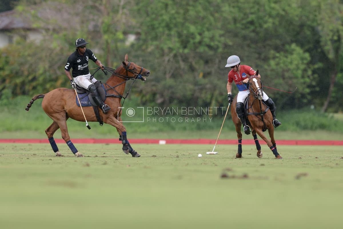 Casa de Campo and La Romanza 3J play polo during the Casa de Campo Challenge at Casa de Campo in La Romana, Dominican Republic on April 4, 2025. (Photo by Bryan Bennett)