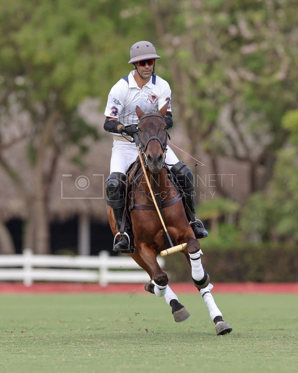 Lechuza Caracas and La Romanza 3J play polo during the Copa Britanica at Casa de Campo in La Romana, La Romana, Dominican Republic on March 1, 2026. (Photos by Bryan Bennett)