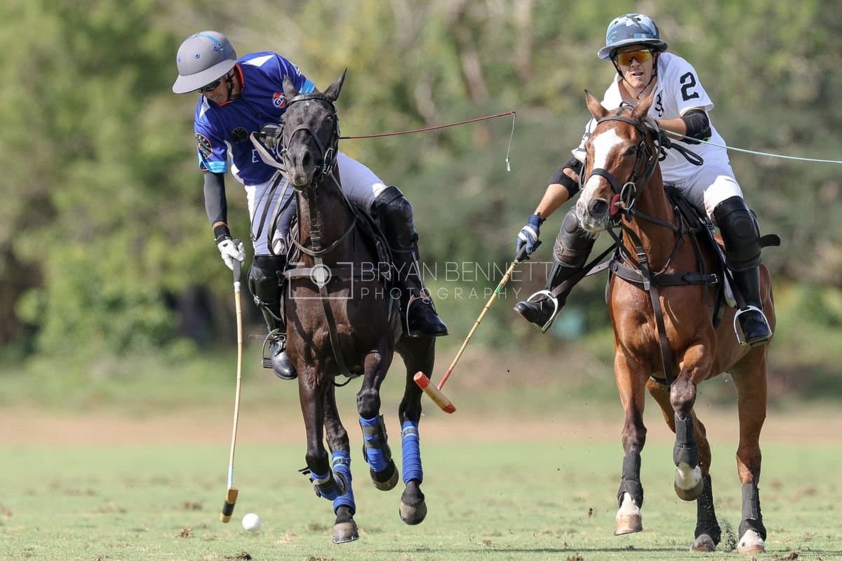 La Romanza 3J and La Espada Gulf play polo during the Copa Britanica at Casa de Campo Polo Club in La Romana, Dominican Republic on March 6, 2026. (Photos by Bryan Bennett)