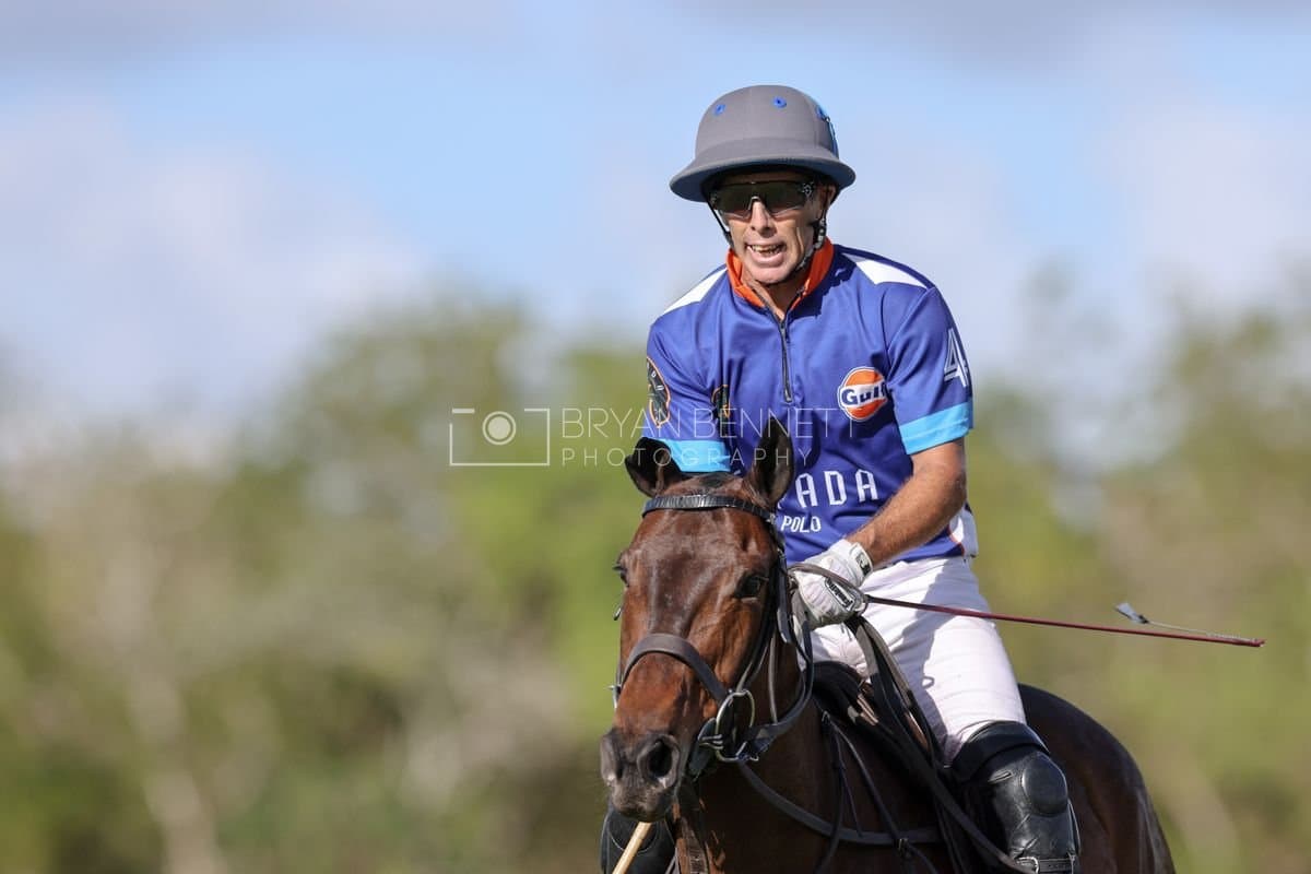La Romanza 3J and La Espada Gulf play polo during the Copa Britanica at Casa de Campo Polo Club in La Romana, Dominican Republic on March 6, 2026. (Photos by Bryan Bennett)