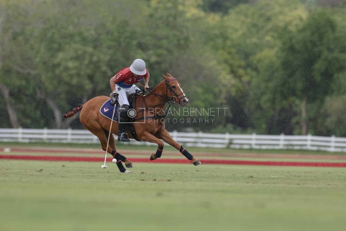 Casa de Campo and La Romanza 3J play polo during the Casa de Campo Challenge at Casa de Campo in La Romana, Dominican Republic on April 4, 2025. (Photo by Bryan Bennett)