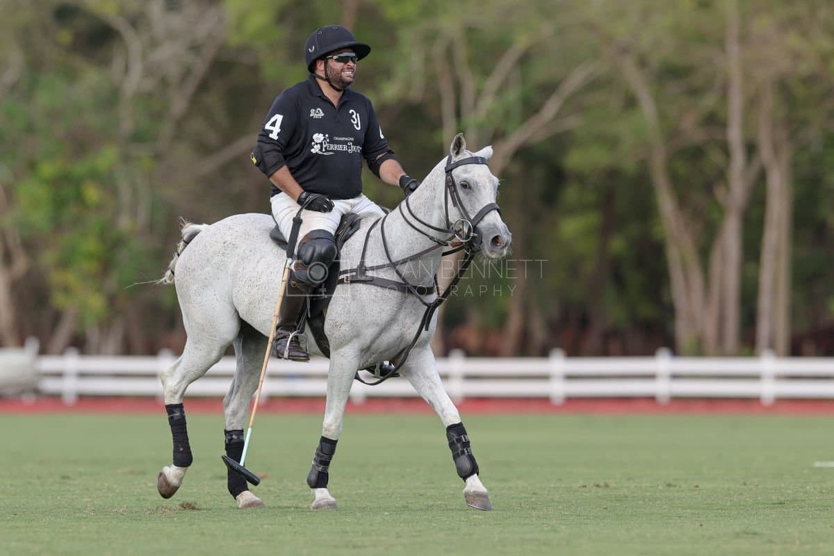 Lechuza Caracas and La Romanza 3J play polo during the Copa Britanica at Casa de Campo in La Romana, La Romana, Dominican Republic on March 1, 2026. (Photos by Bryan Bennett)