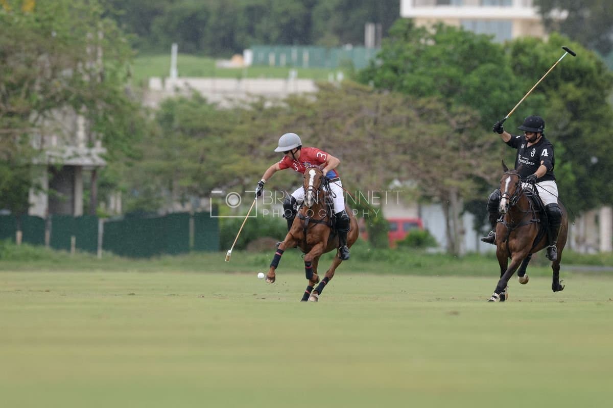 Casa de Campo and La Romanza 3J play polo during the Casa de Campo Challenge at Casa de Campo in La Romana, Dominican Republic on April 4, 2025. (Photo by Bryan Bennett)