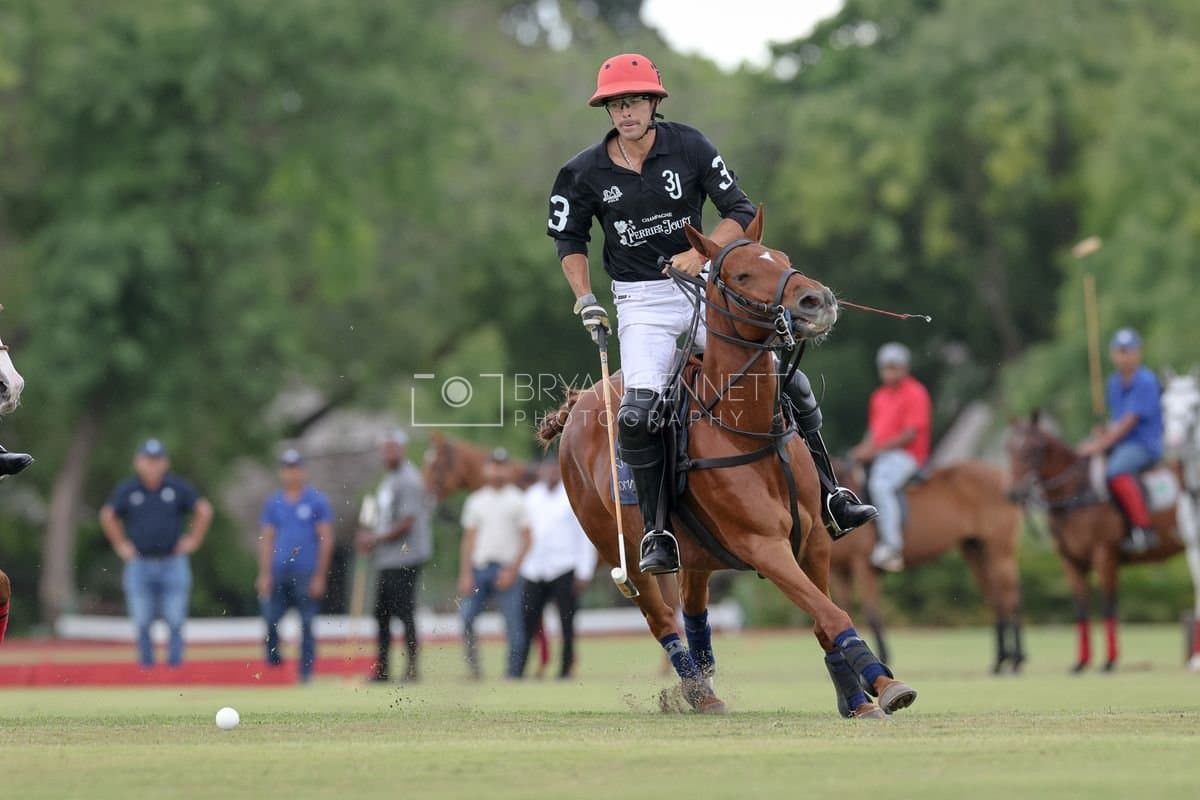 Casa de Campo and La Romanza 3J play polo during the Casa de Campo Challenge at Casa de Campo in La Romana, Dominican Republic on April 4, 2025. (Photo by Bryan Bennett)